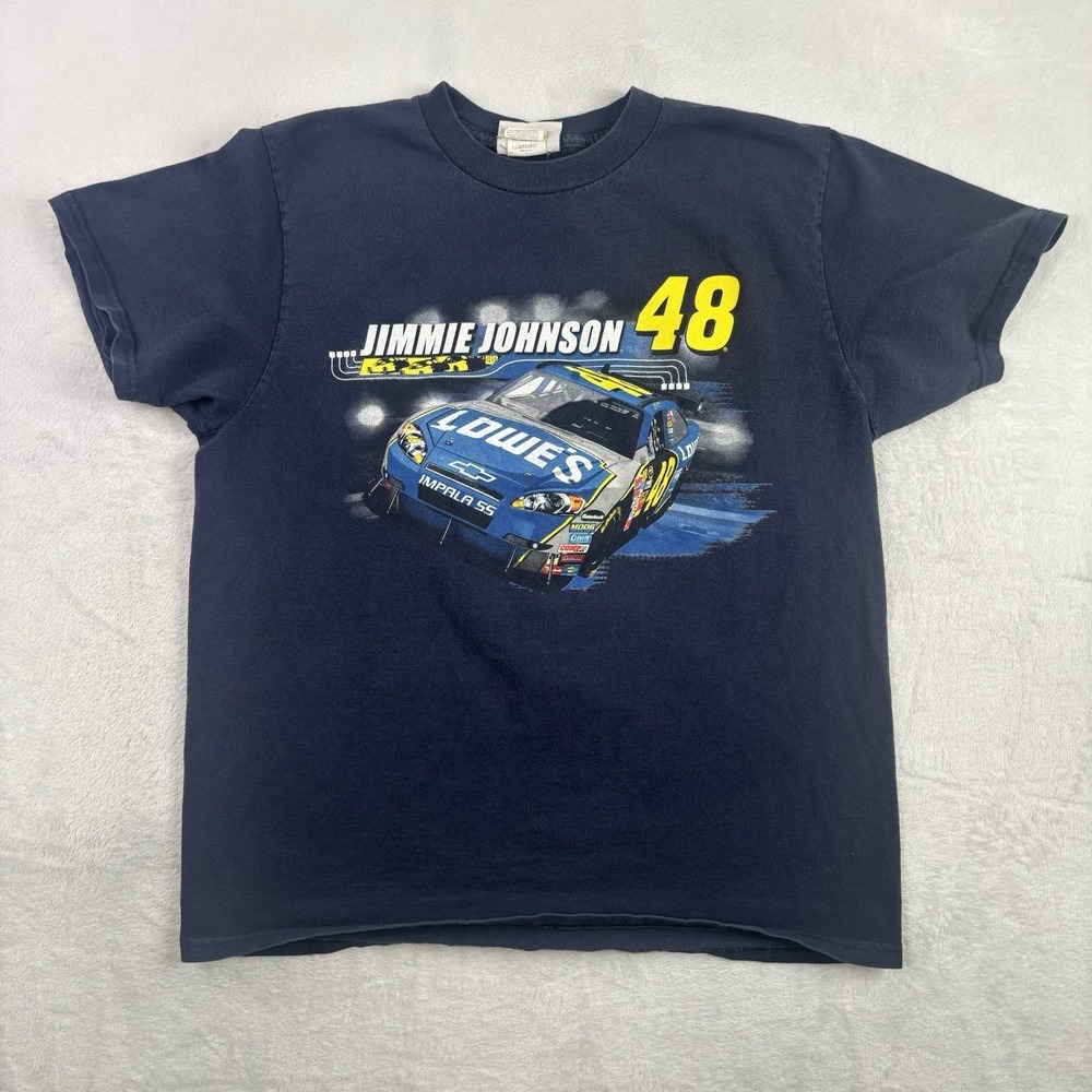 VTG Winner's Circle Nascar Jimmie Johnson Blue SS Graphic Shirt Men's LG